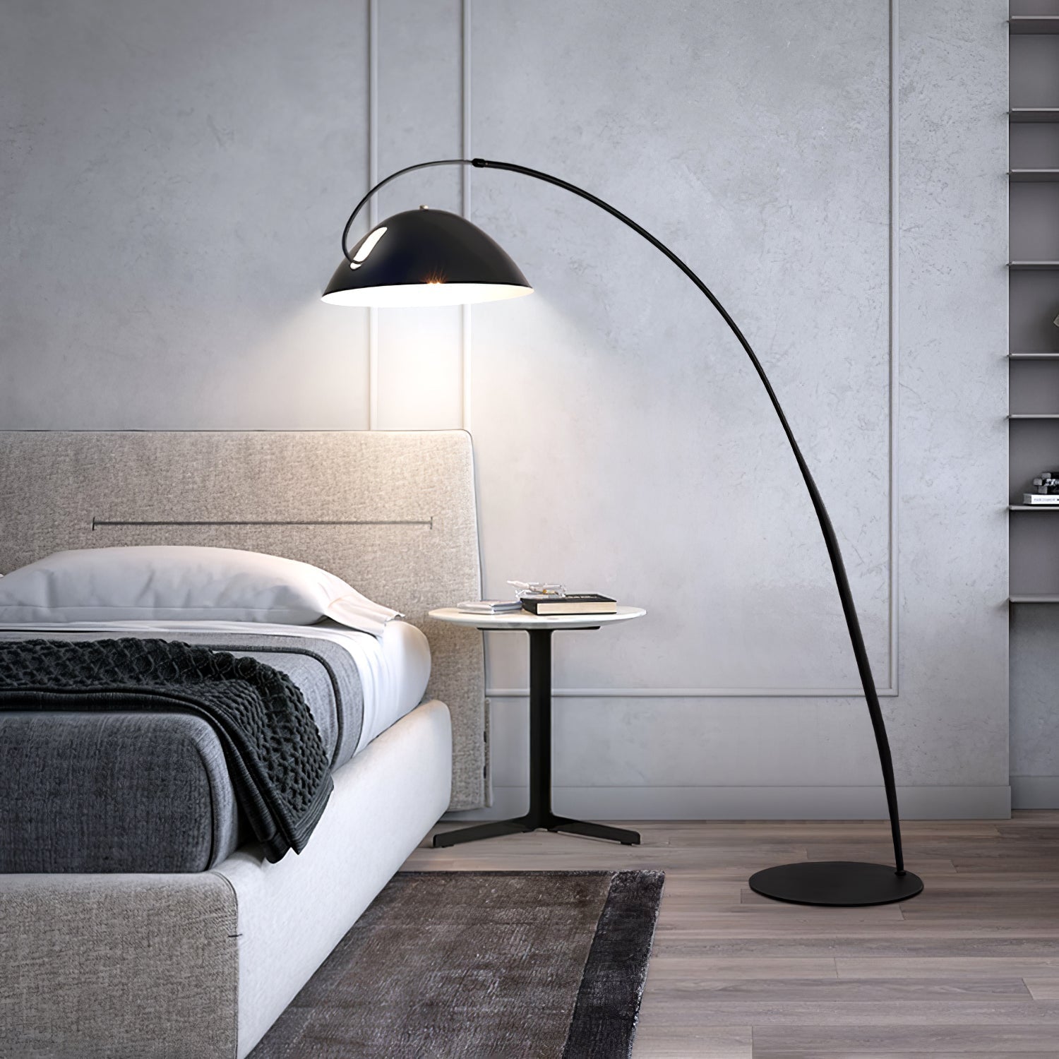 Verse Arc Floor Lamp — Swiveling Shade, Tapered Stem