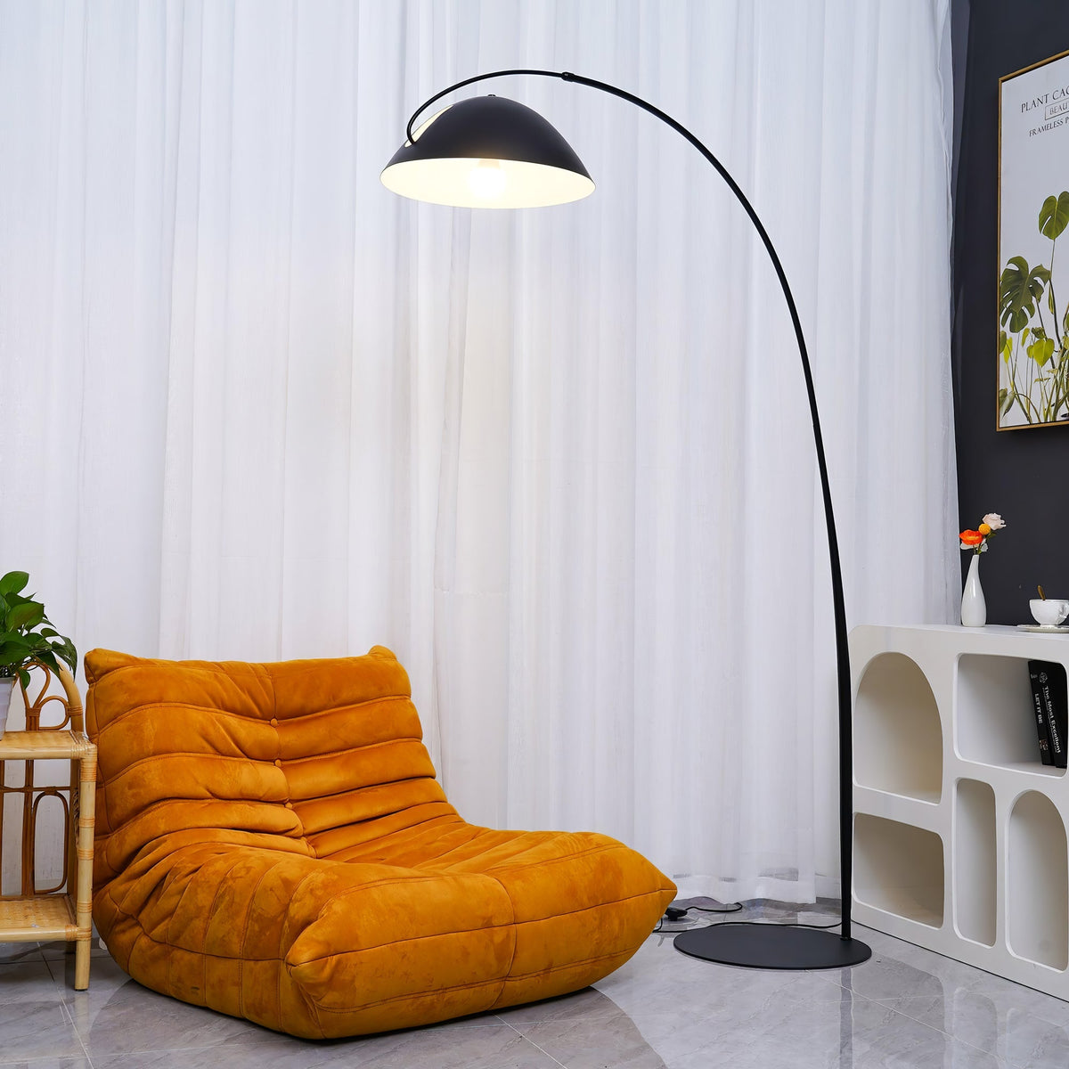 Verse Arc Floor Lamp — Swiveling Shade, Tapered Stem