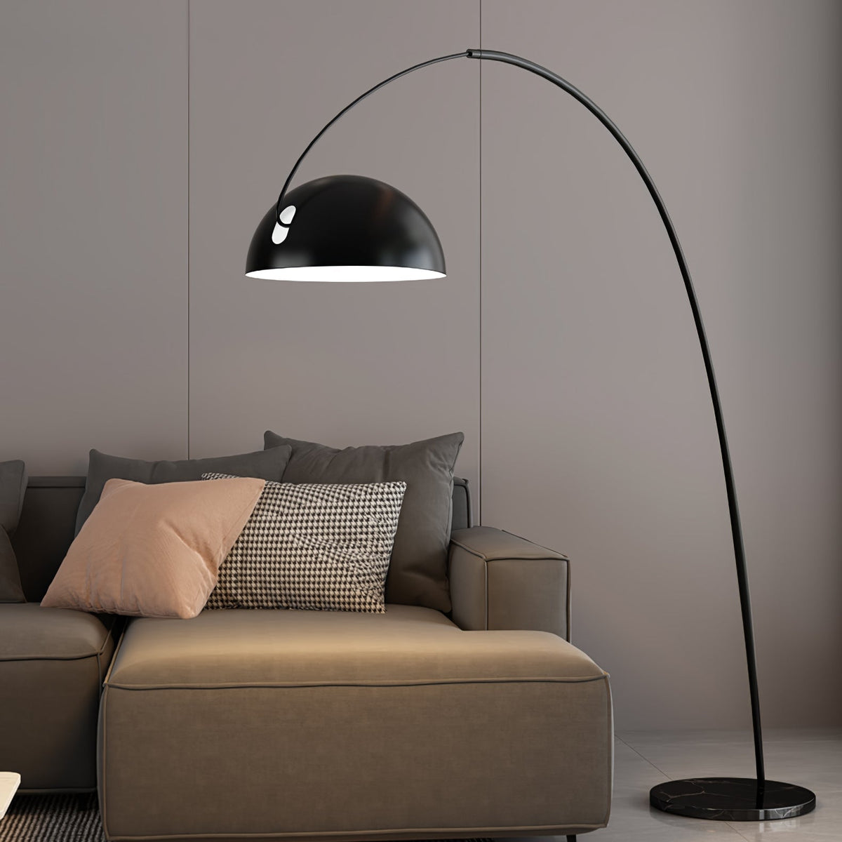 Verse Arc Floor Lamp — Swiveling Shade, Tapered Stem