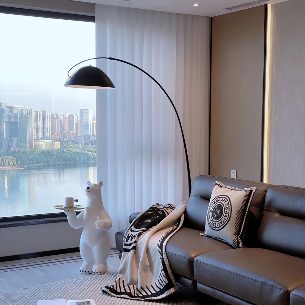 Verse Arc Floor Lamp — Swiveling Shade, Tapered Stem