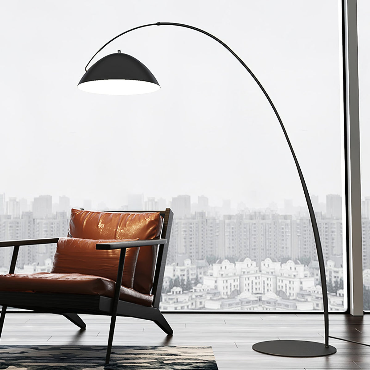 Verse Arc Floor Lamp — Swiveling Shade, Tapered Stem