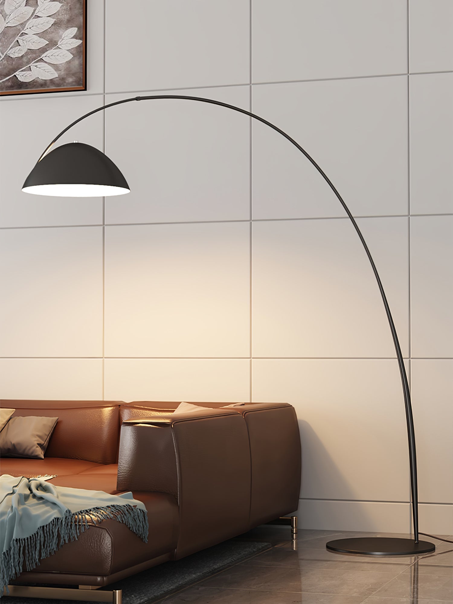 Verse Arc Floor Lamp — Swiveling Shade, Tapered Stem
