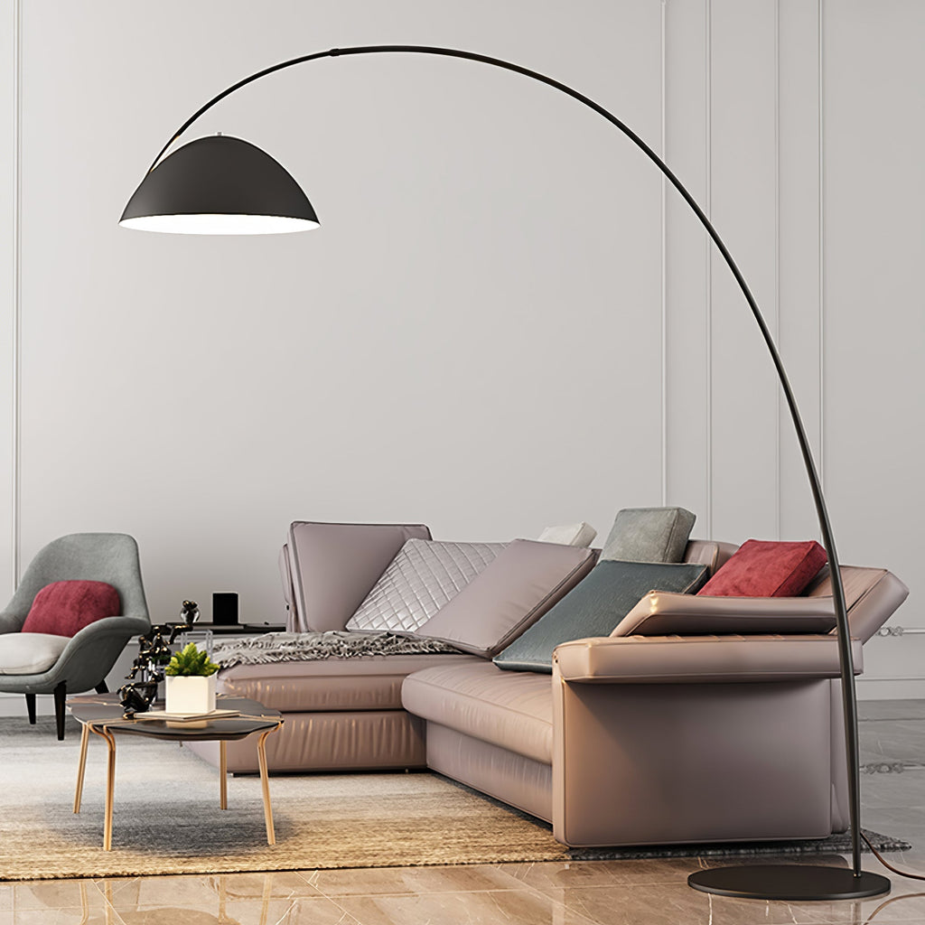 Verse Arc Floor Lamp — Swiveling Shade, Tapered Stem