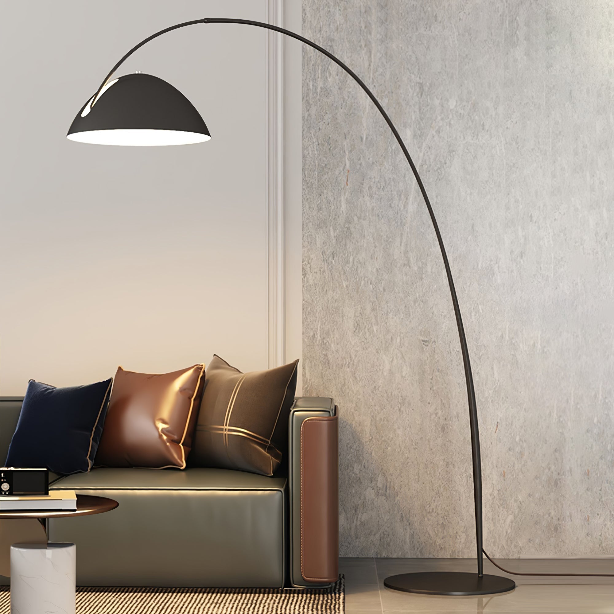 Verse Arc Floor Lamp — Swiveling Shade, Tapered Stem