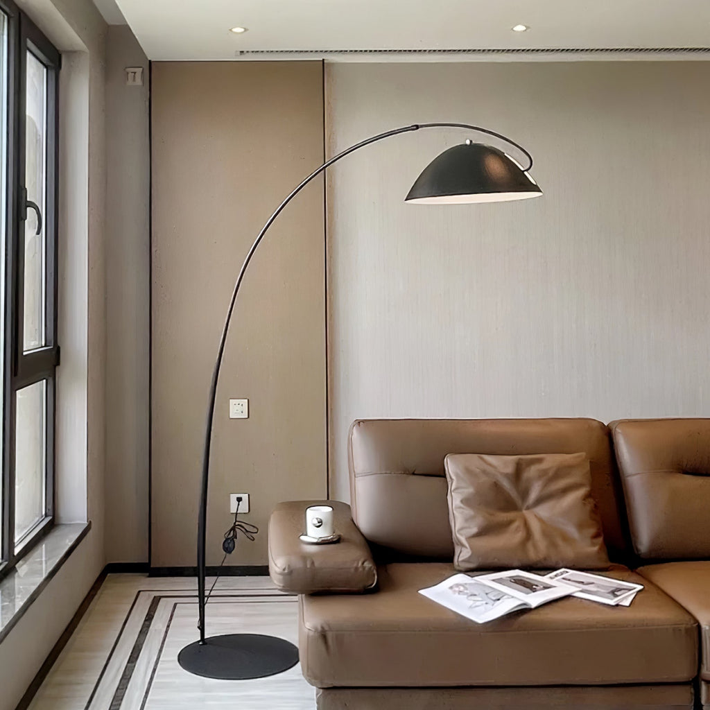 Verse Arc Floor Lamp — Swiveling Shade, Tapered Stem