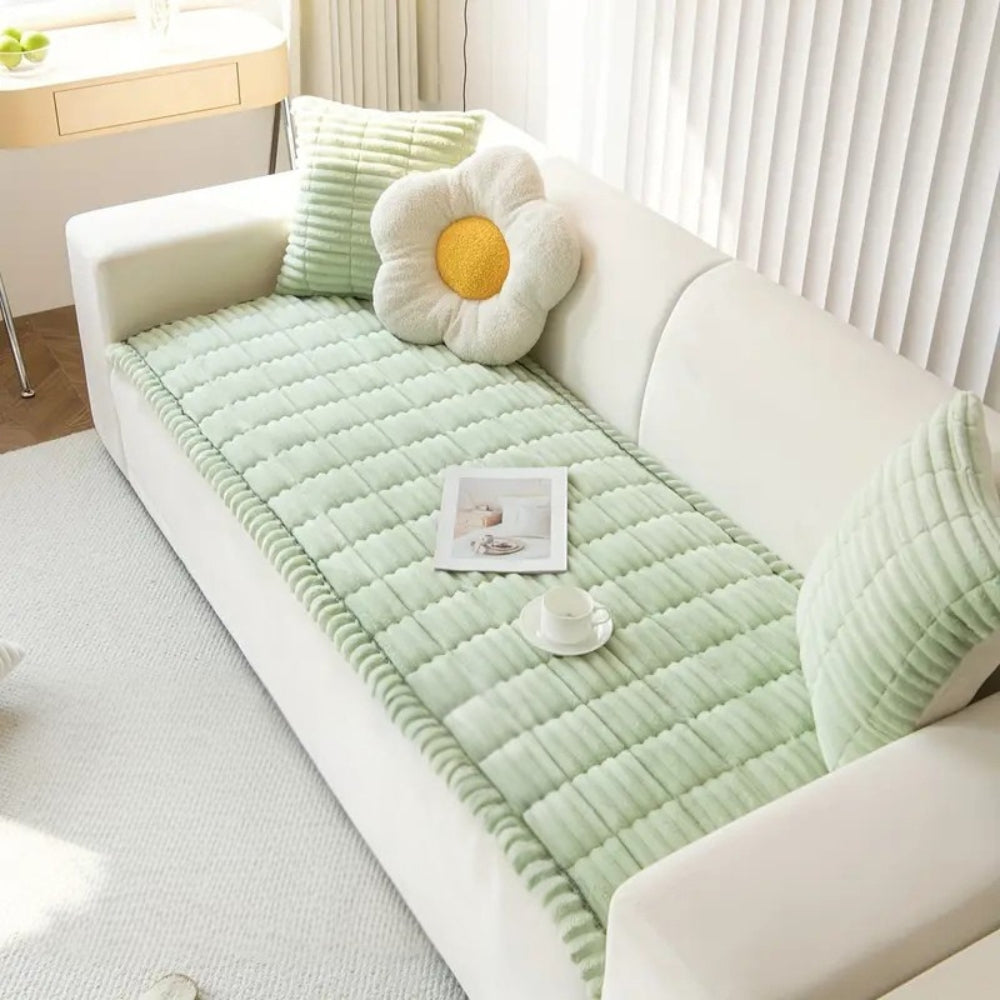 غطاء أريكة CozyNest مبطن بحواف مطوية للأرائك