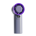 Bærbar håndholdt vifte - 3 hastigheter - USB oppladbar - 2400mAh og 3600mAh - Lilla og hvit