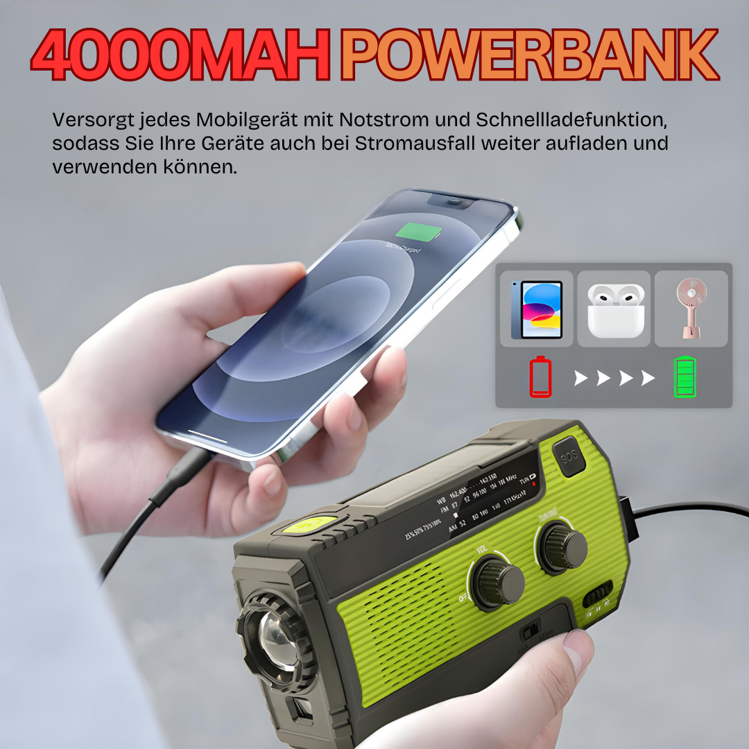 Rádio de Emergência Portátil LumenGuard Pro com Energia Solar