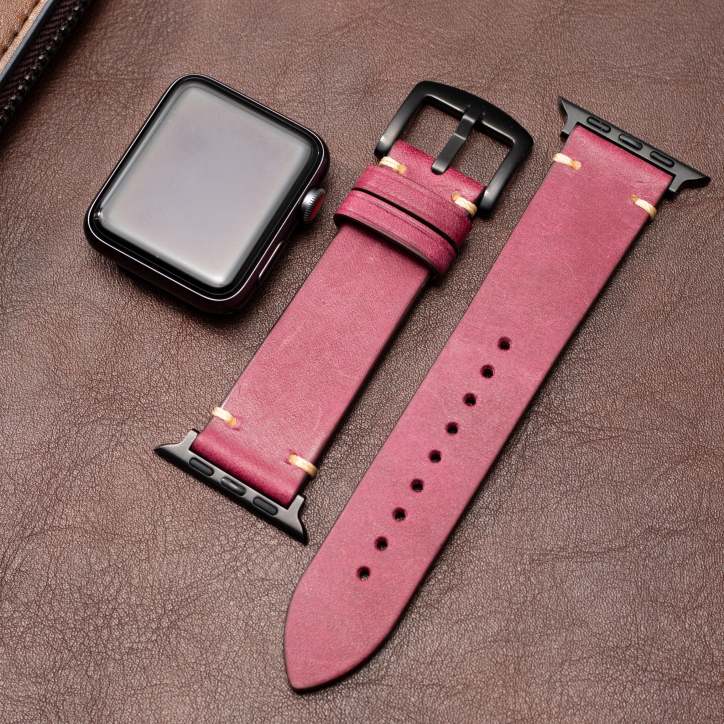 Premium italiensk læderrem til Apple Watch