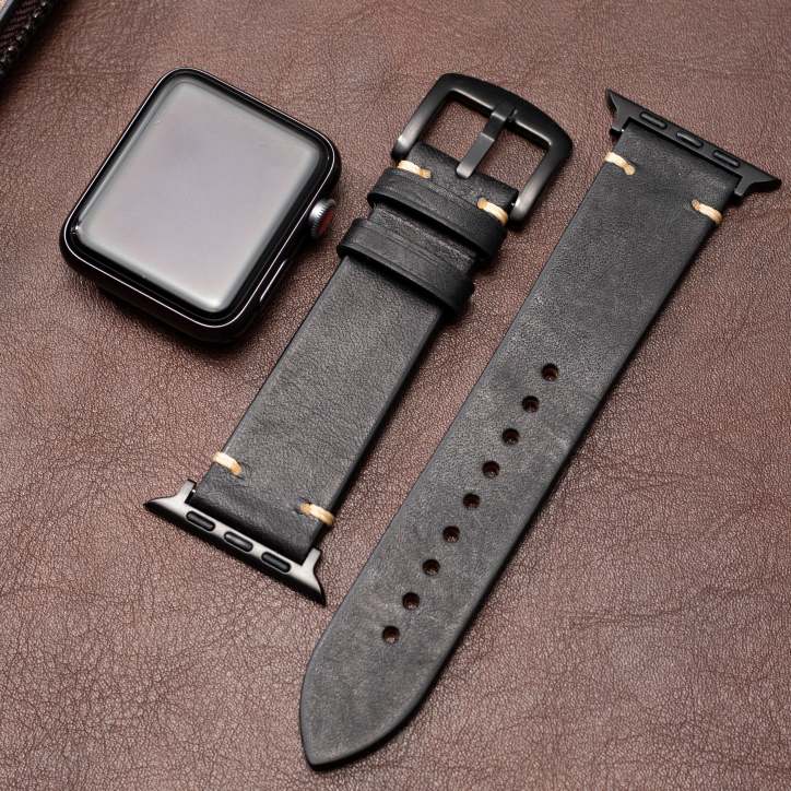 Premium italiensk læderrem til Apple Watch