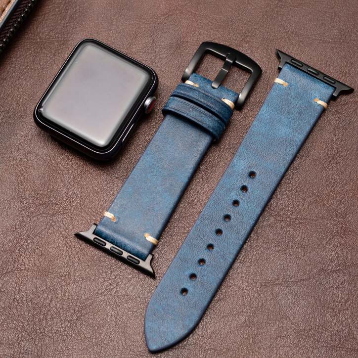 Premium italiensk læderrem til Apple Watch