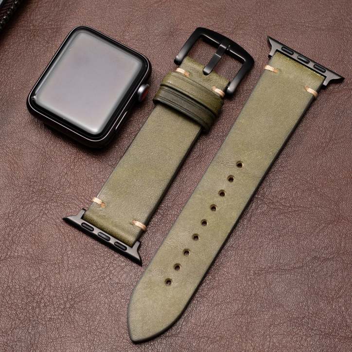 Premium italiensk læderrem til Apple Watch