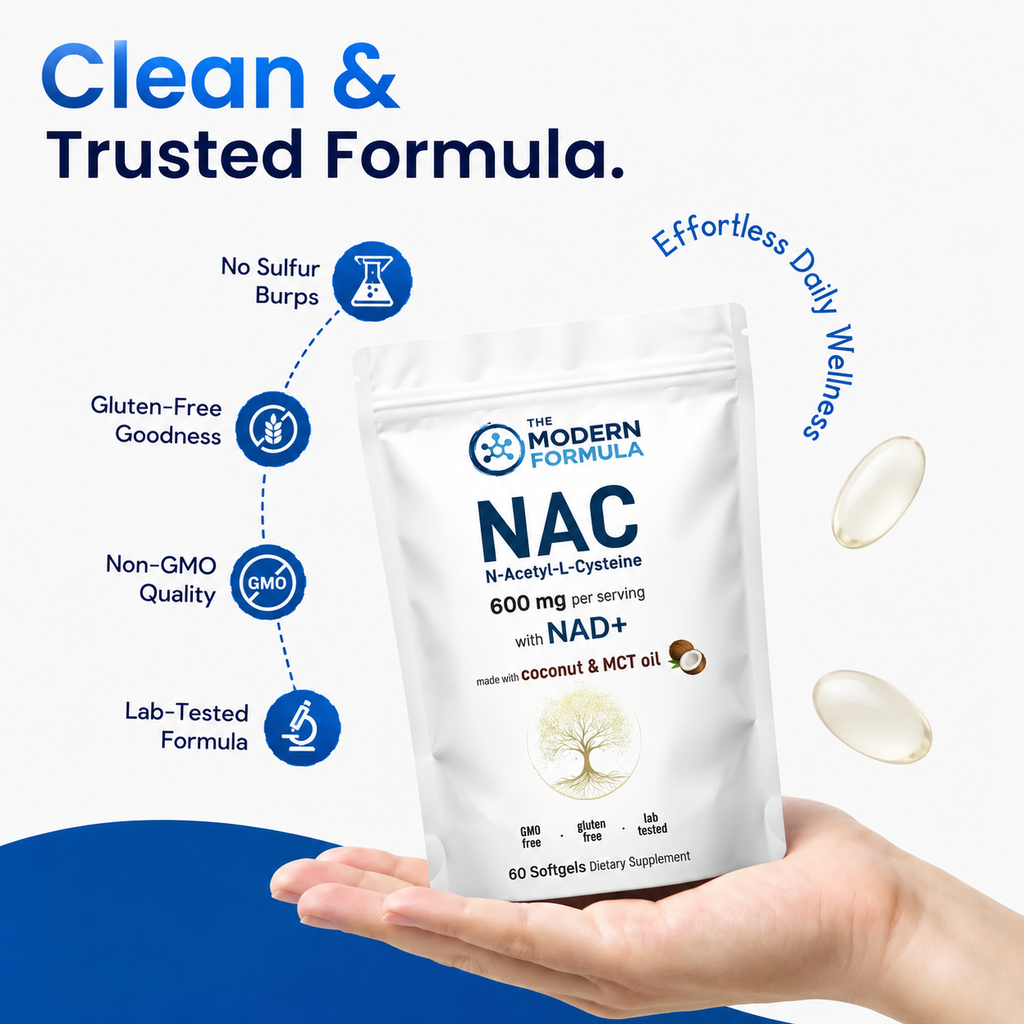 NAC 600 mg & NAD Softgels – Daily Antioxidant Support in MCT Oil, 60 Count