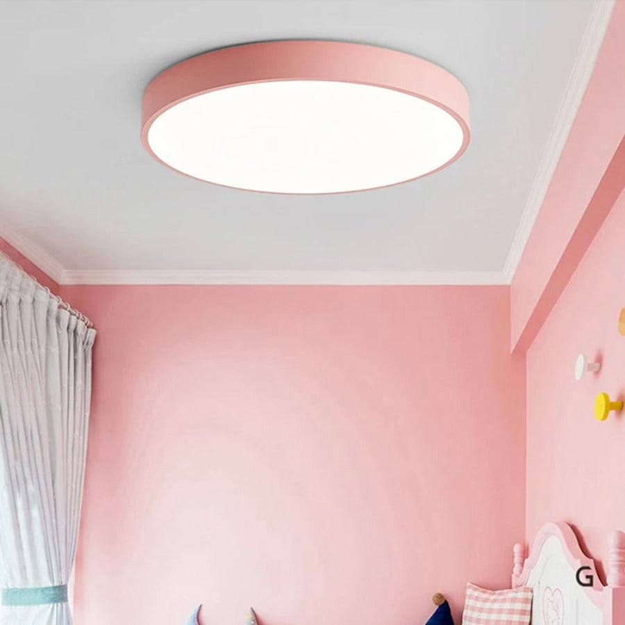 Aelora | Nordic Wood Circular Ceiling Light with Warm Glow