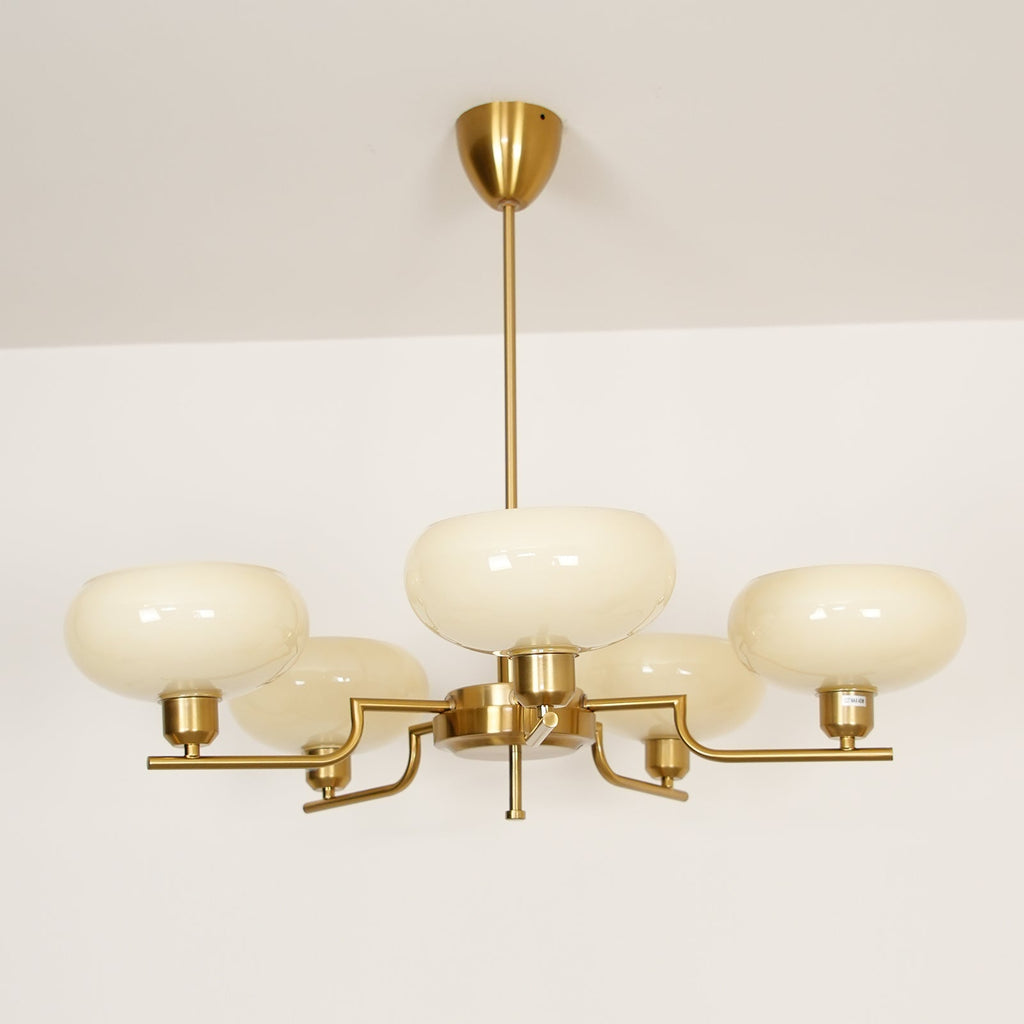 Candeeiros de teto Puja de design de meados do século — Conjunto de globos escultóricos, luminária marcante