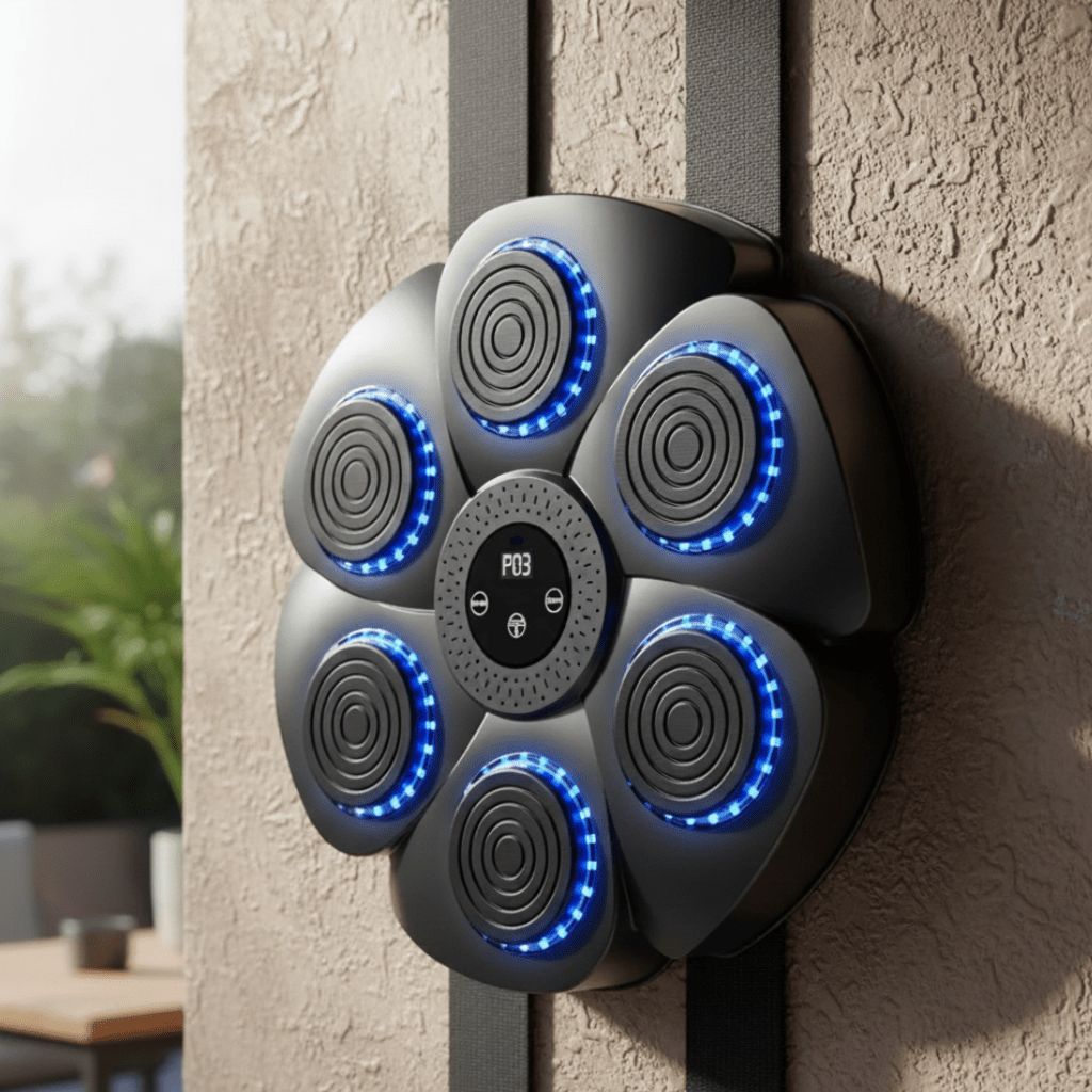 Unità da boxe intelligente PulseBox per palestra domestica con musica Bluetooth e illuminazione RGB