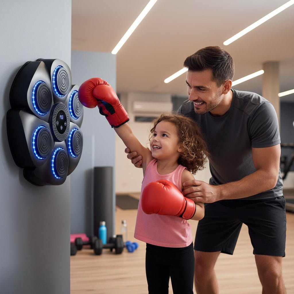Unità da boxe intelligente PulseBox per palestra domestica con musica Bluetooth e illuminazione RGB
