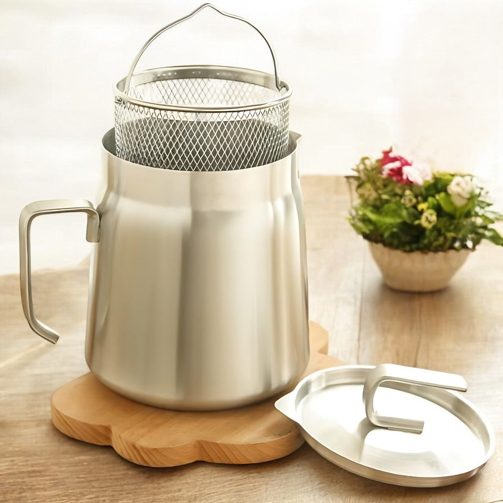 NexChef Oil Strainer & Frying Pot with Filter for Crisp Fry