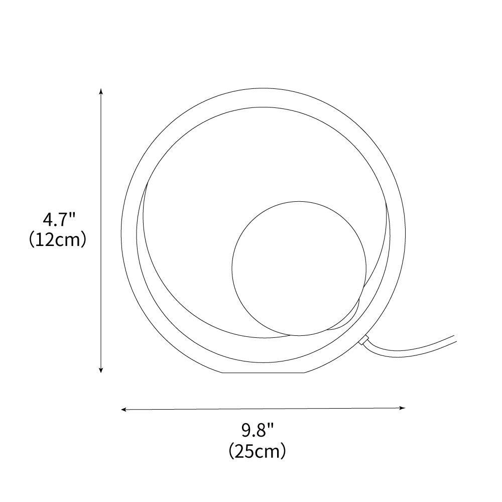 Q Circle Table Light — Yellow Travertine, Sculptural Design