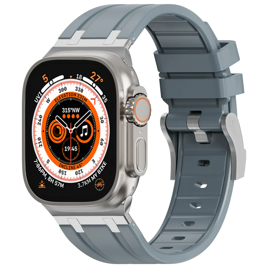 Luxe AP metalen kop siliconen band voor Apple Watch