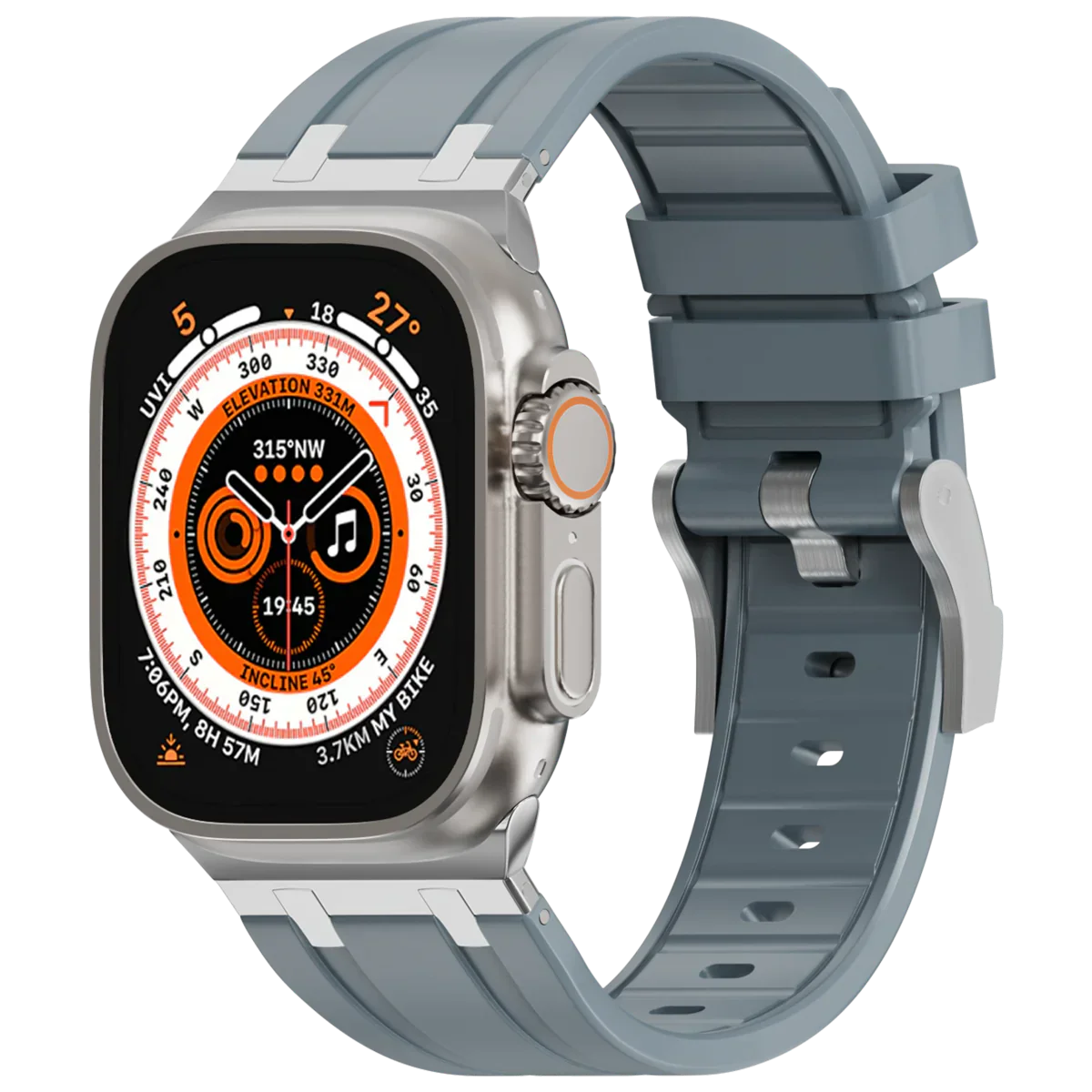 Luxe AP metalen kop siliconen band voor Apple Watch
