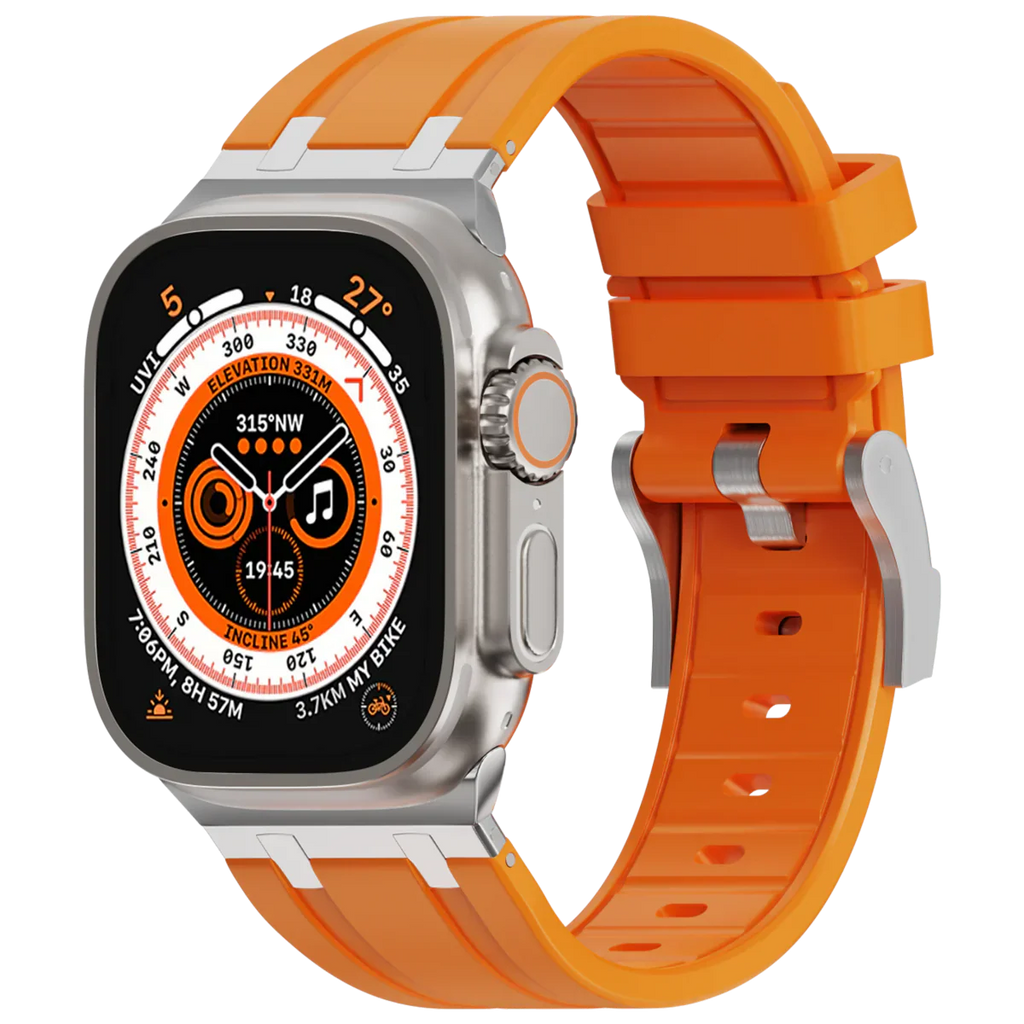 Luxe AP metalen kop siliconen band voor Apple Watch