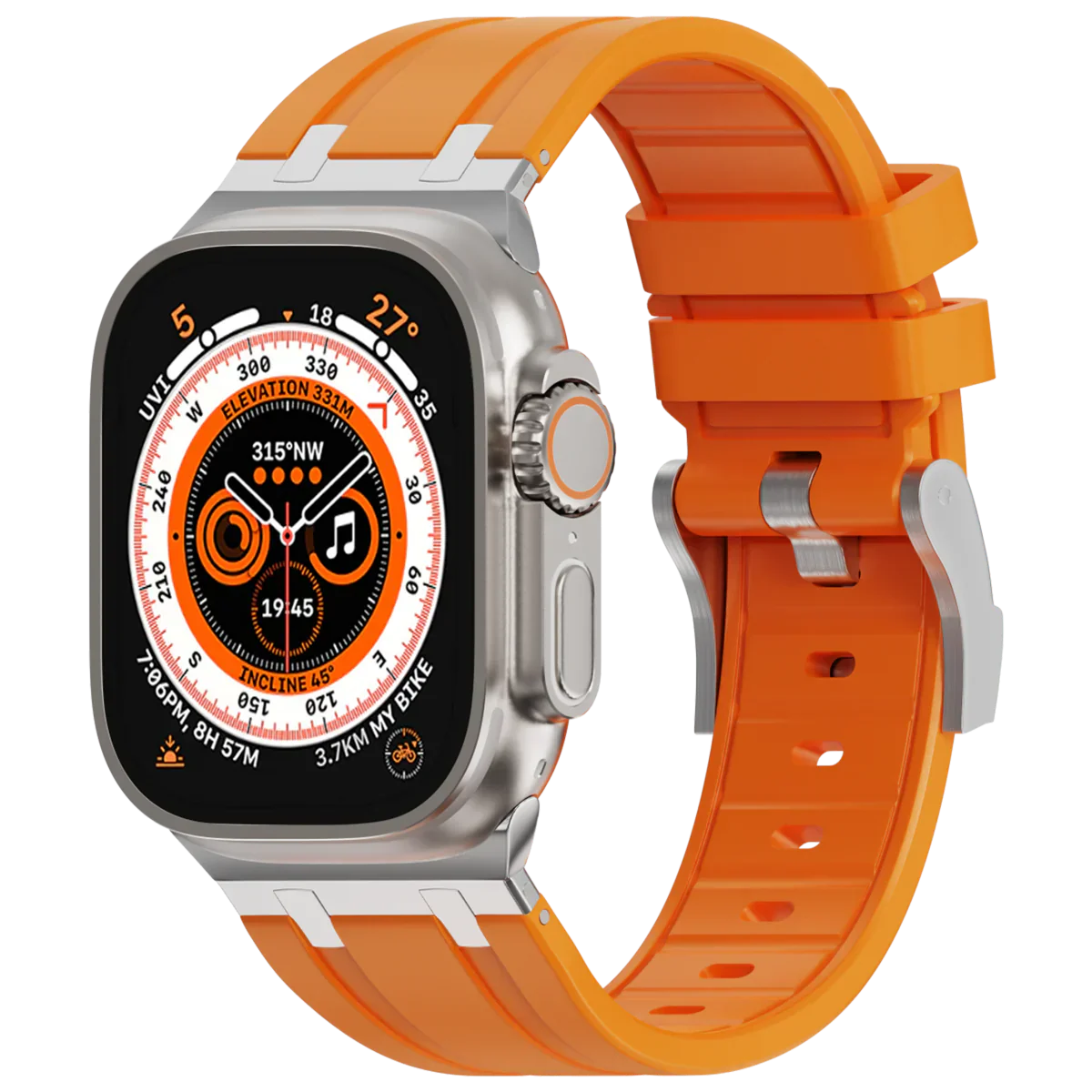 Luxe AP metalen kop siliconen band voor Apple Watch