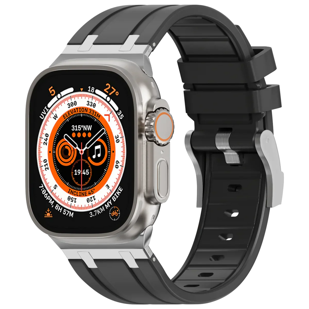 Luxe AP metalen kop siliconen band voor Apple Watch