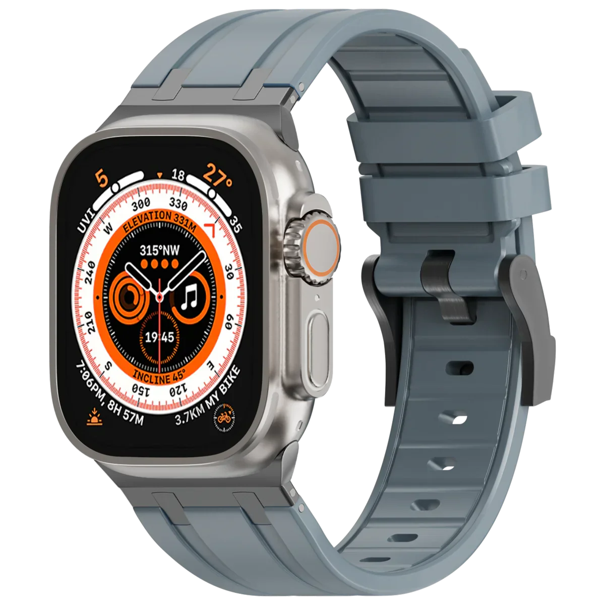 Luxe AP metalen kop siliconen band voor Apple Watch