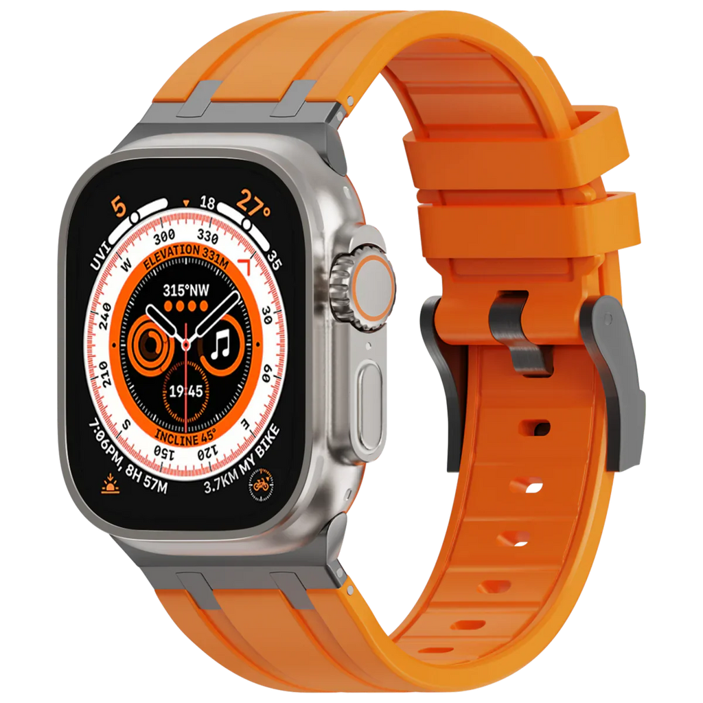 Luxe AP metalen kop siliconen band voor Apple Watch