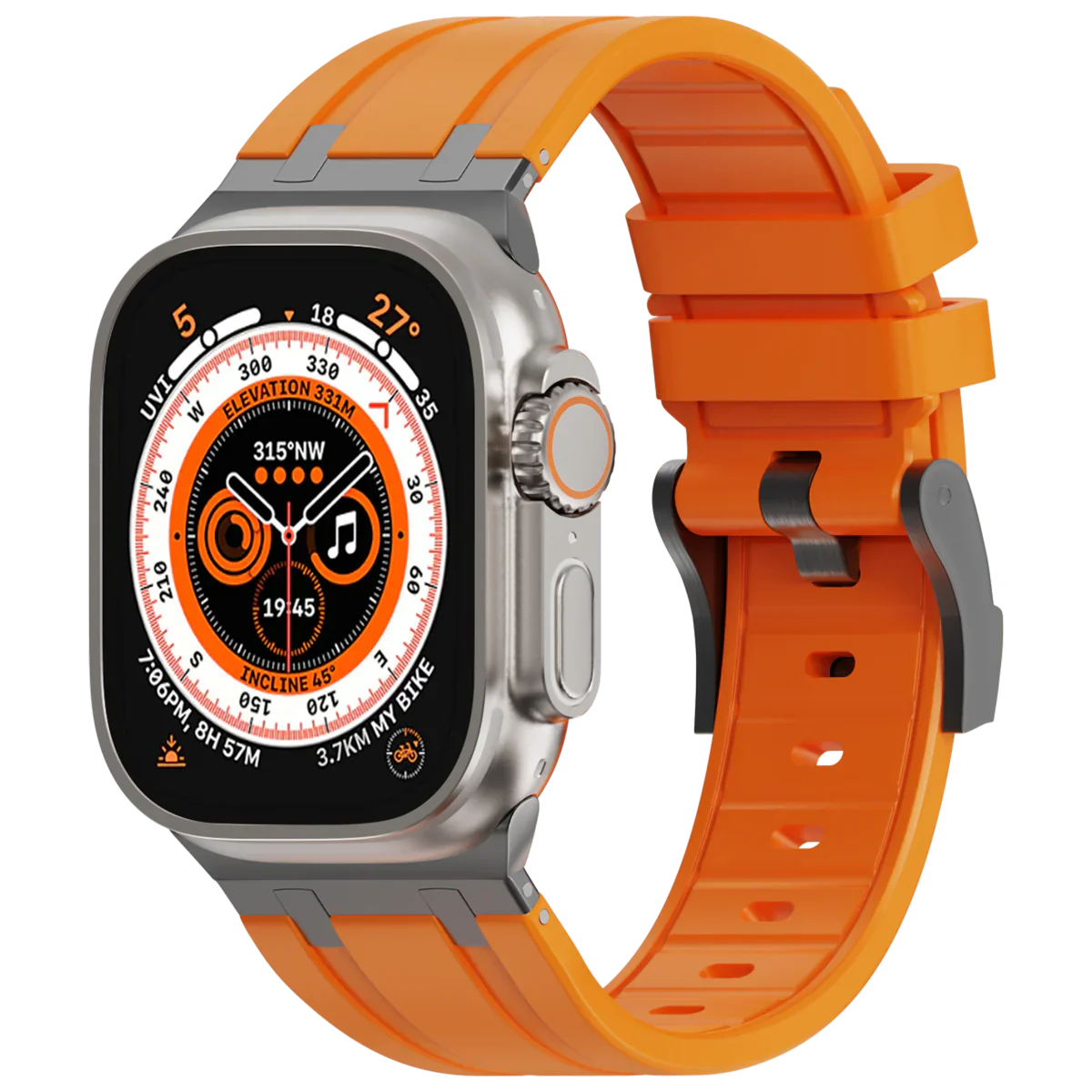 Luxe AP metalen kop siliconen band voor Apple Watch