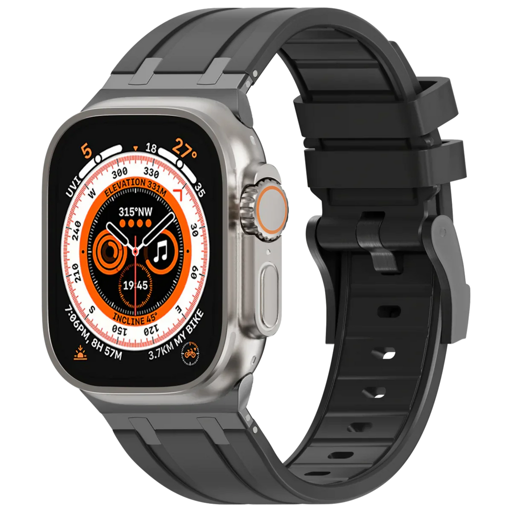 Luxe AP metalen kop siliconen band voor Apple Watch