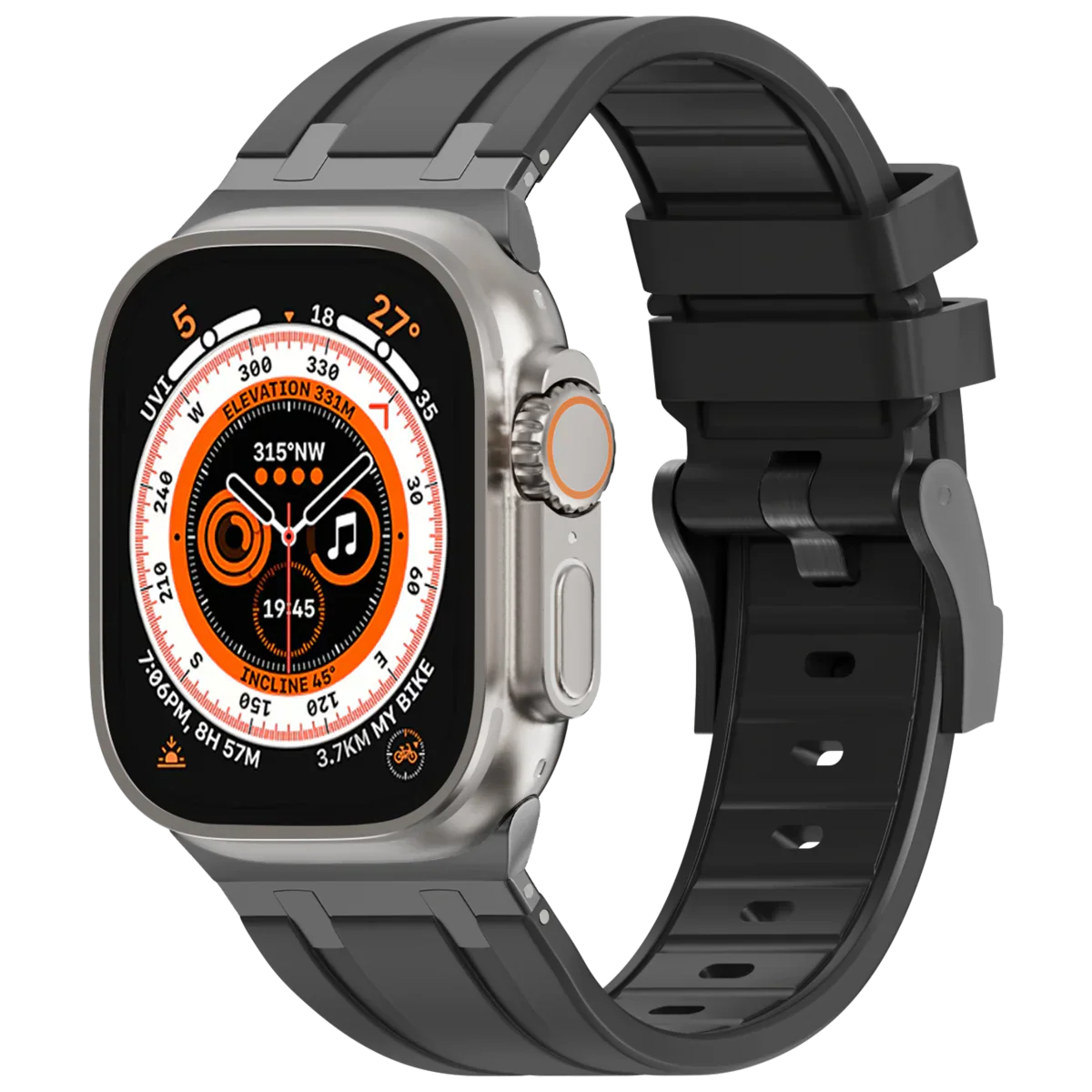 Luxe AP metalen kop siliconen band voor Apple Watch
