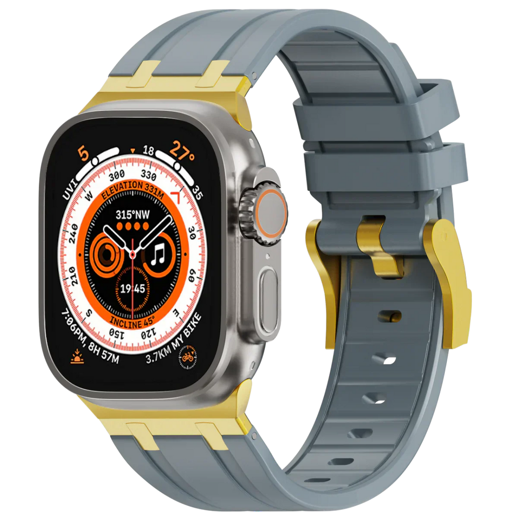 Luxe AP metalen kop siliconen band voor Apple Watch