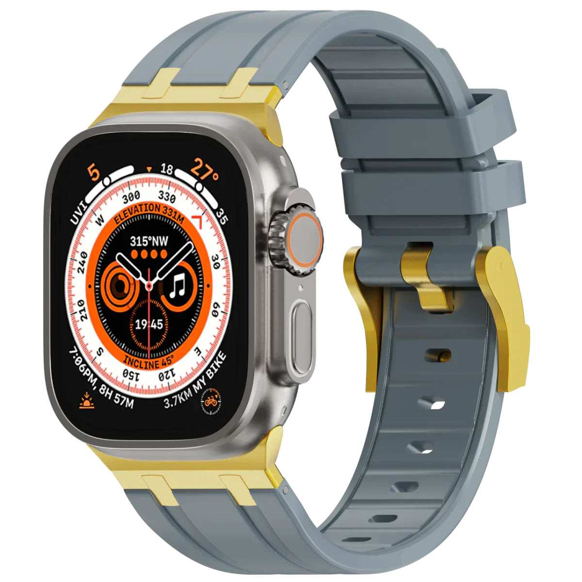 Luxe AP metalen kop siliconen band voor Apple Watch