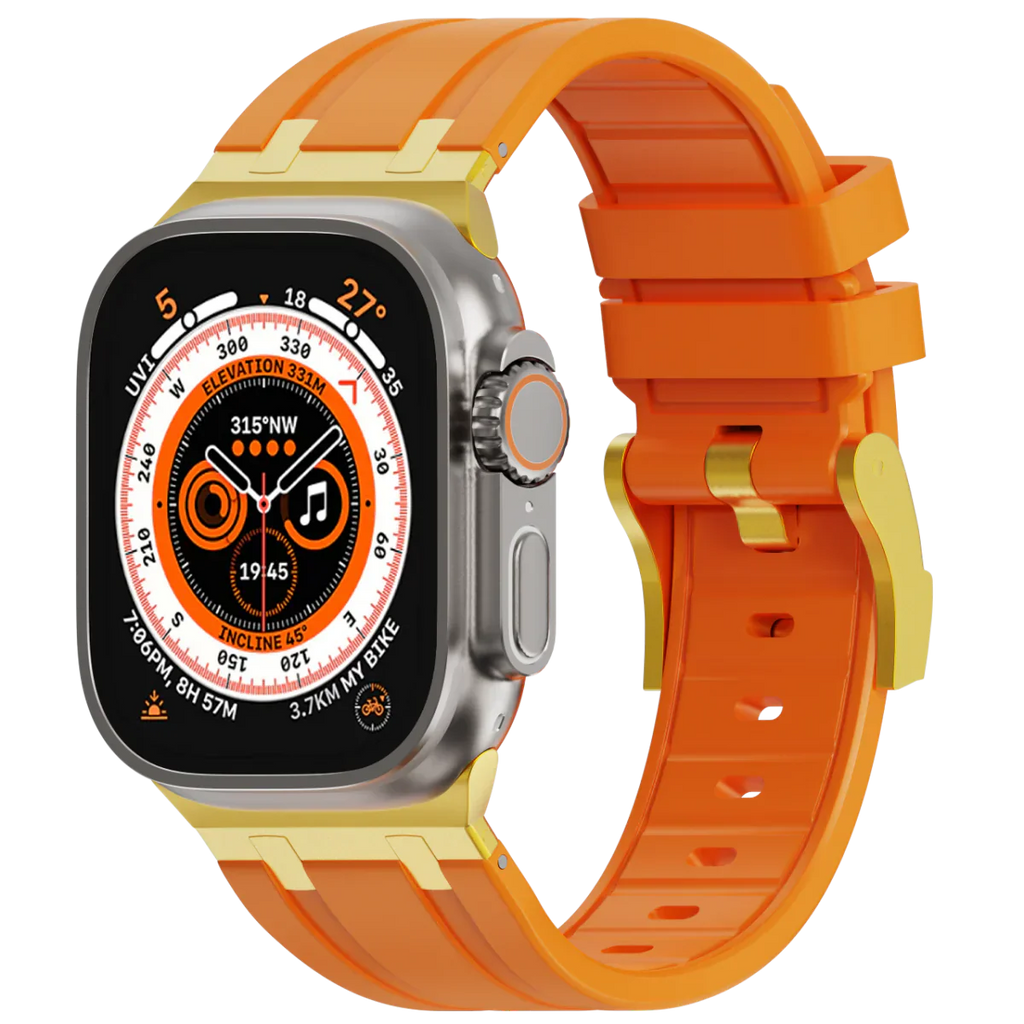 Luxe AP metalen kop siliconen band voor Apple Watch