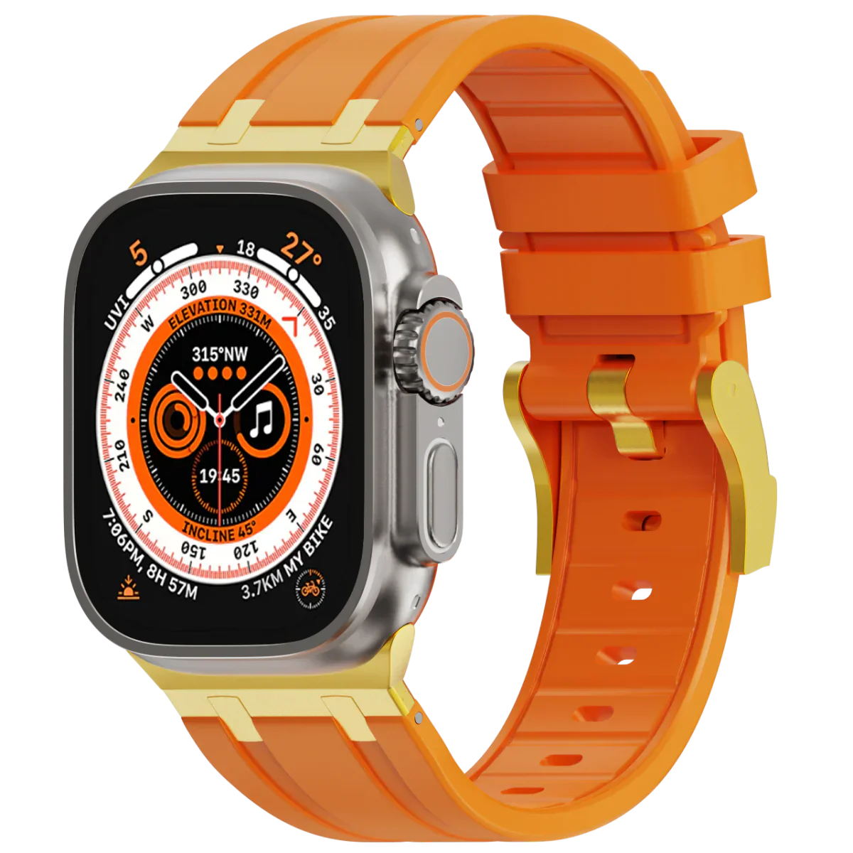 Luxe AP metalen kop siliconen band voor Apple Watch
