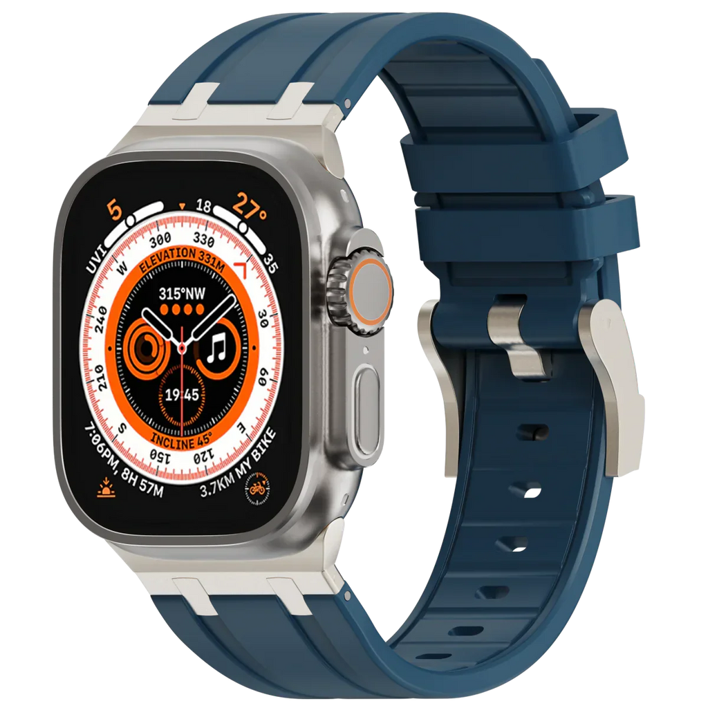 Luxe AP metalen kop siliconen band voor Apple Watch