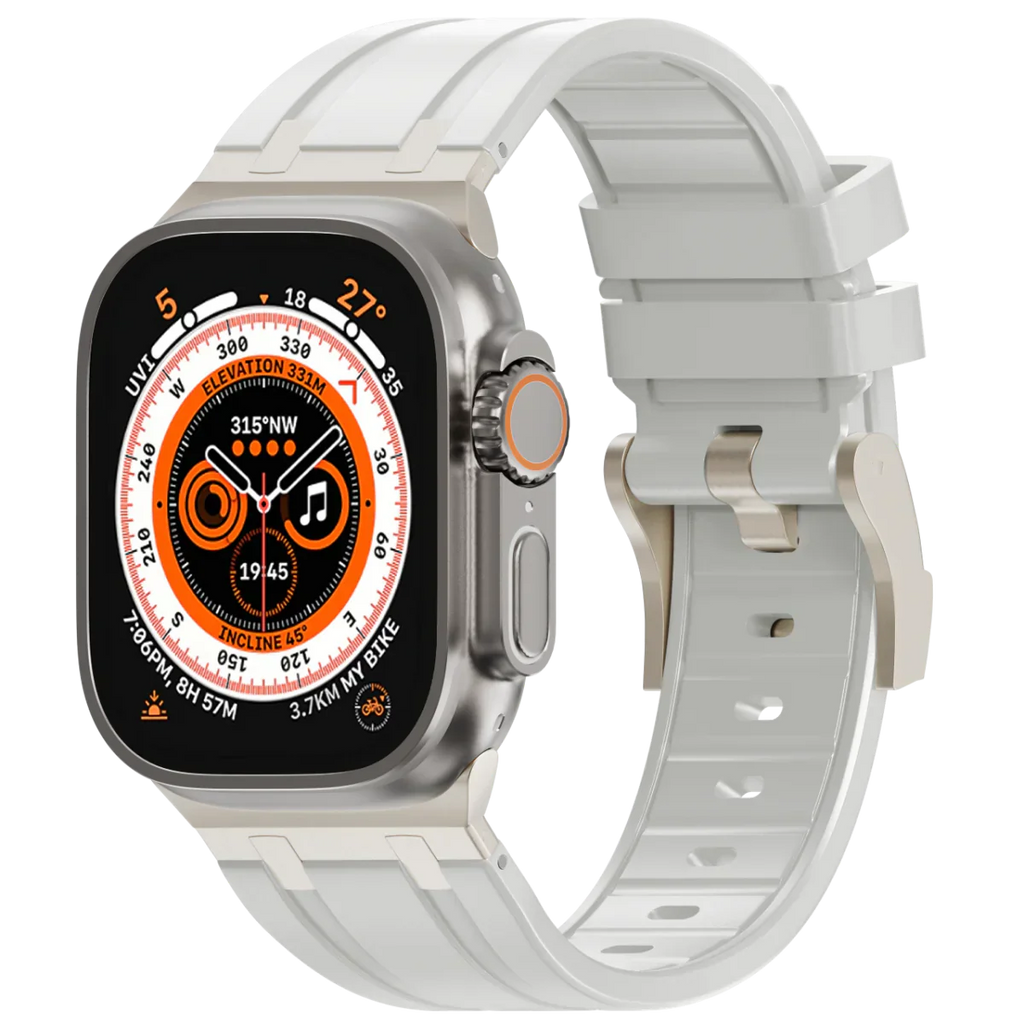Luxe AP metalen kop siliconen band voor Apple Watch