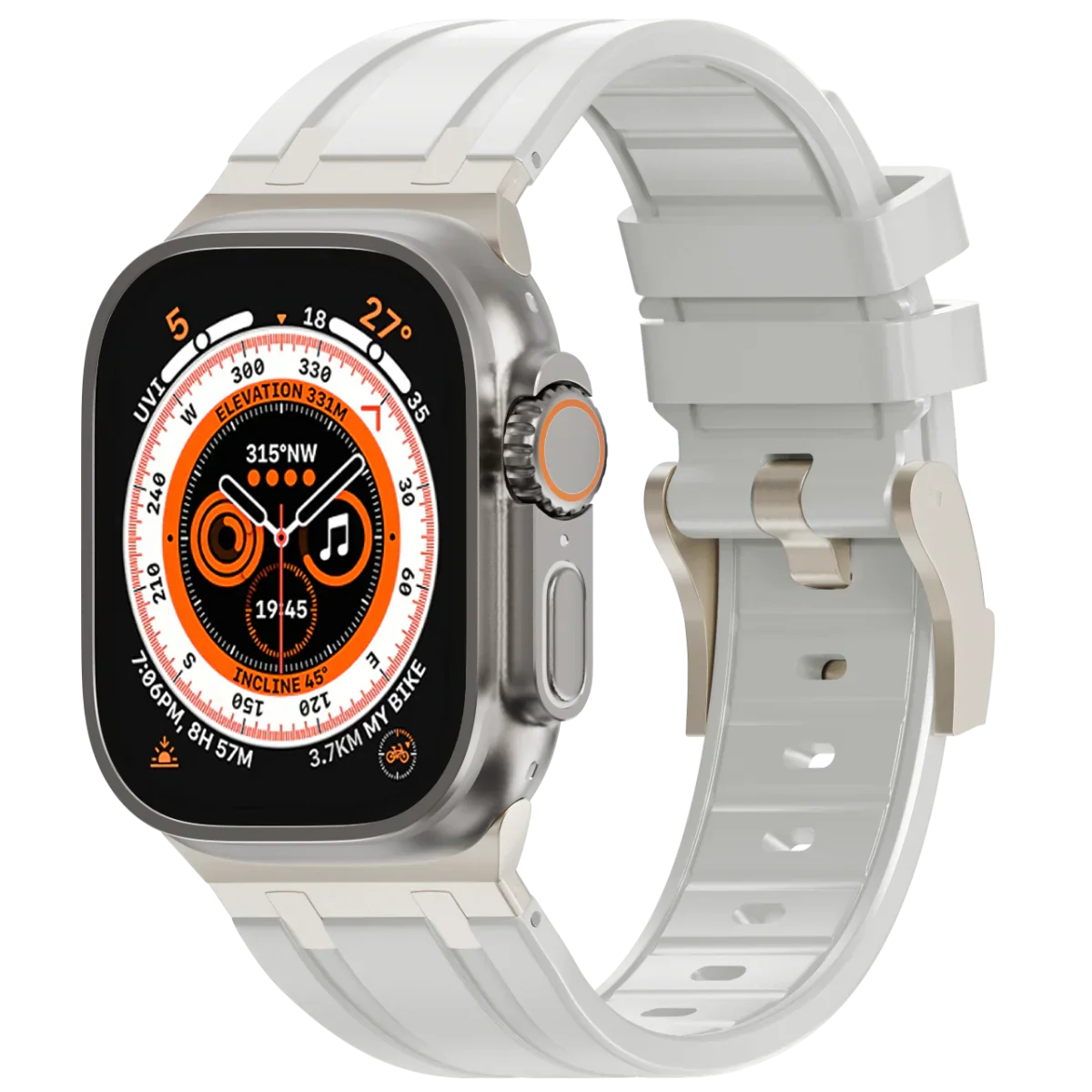Luxe AP metalen kop siliconen band voor Apple Watch