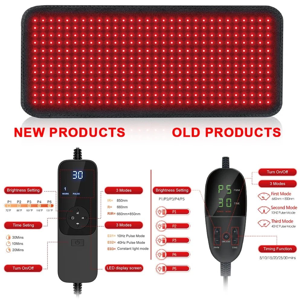 Almohadilla térmica de terapia de luz roja CalmPulse para aliviar profundamente los músculos de los atletas
