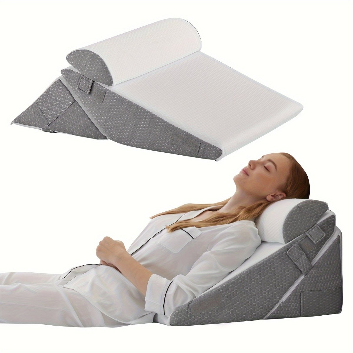 Nastavitelný klínový polštář z paměťové pěny AeroRest pro úlevu od bolesti zad