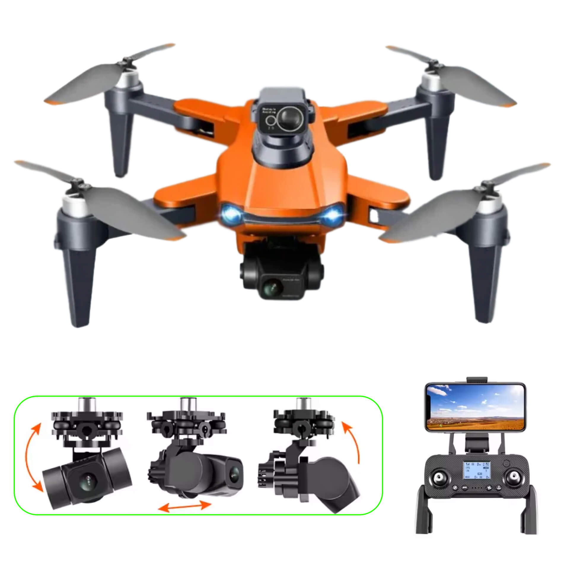 NovaWing Pro İnsansız Hava Aracı 8K Yüksek Çözünürlüklü Çift Kamera, Küresel Konumlama Sistemi ve Fırçasız Motorlarla