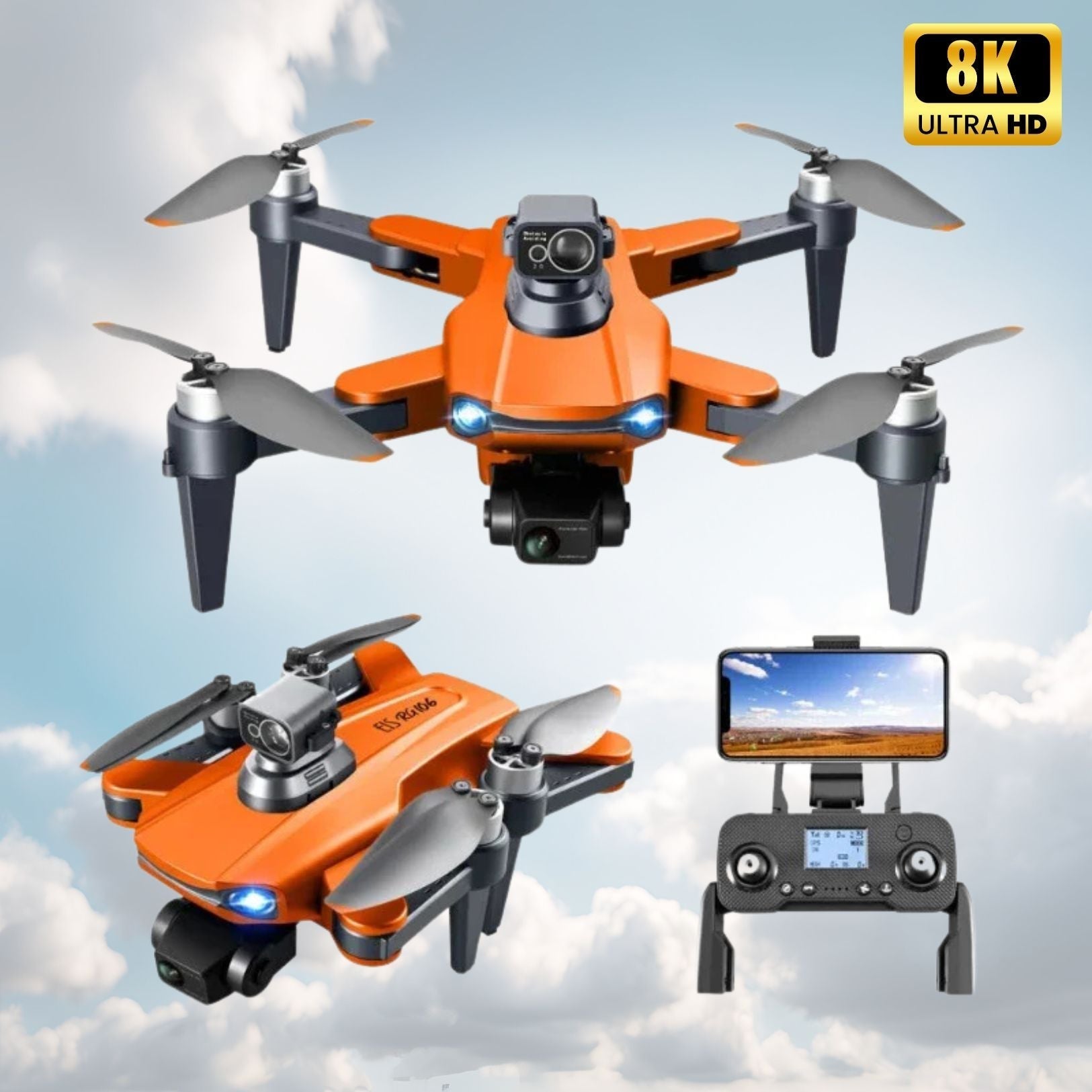 NovaWing Pro İnsansız Hava Aracı 8K Yüksek Çözünürlüklü Çift Kamera, Küresel Konumlama Sistemi ve Fırçasız Motorlarla