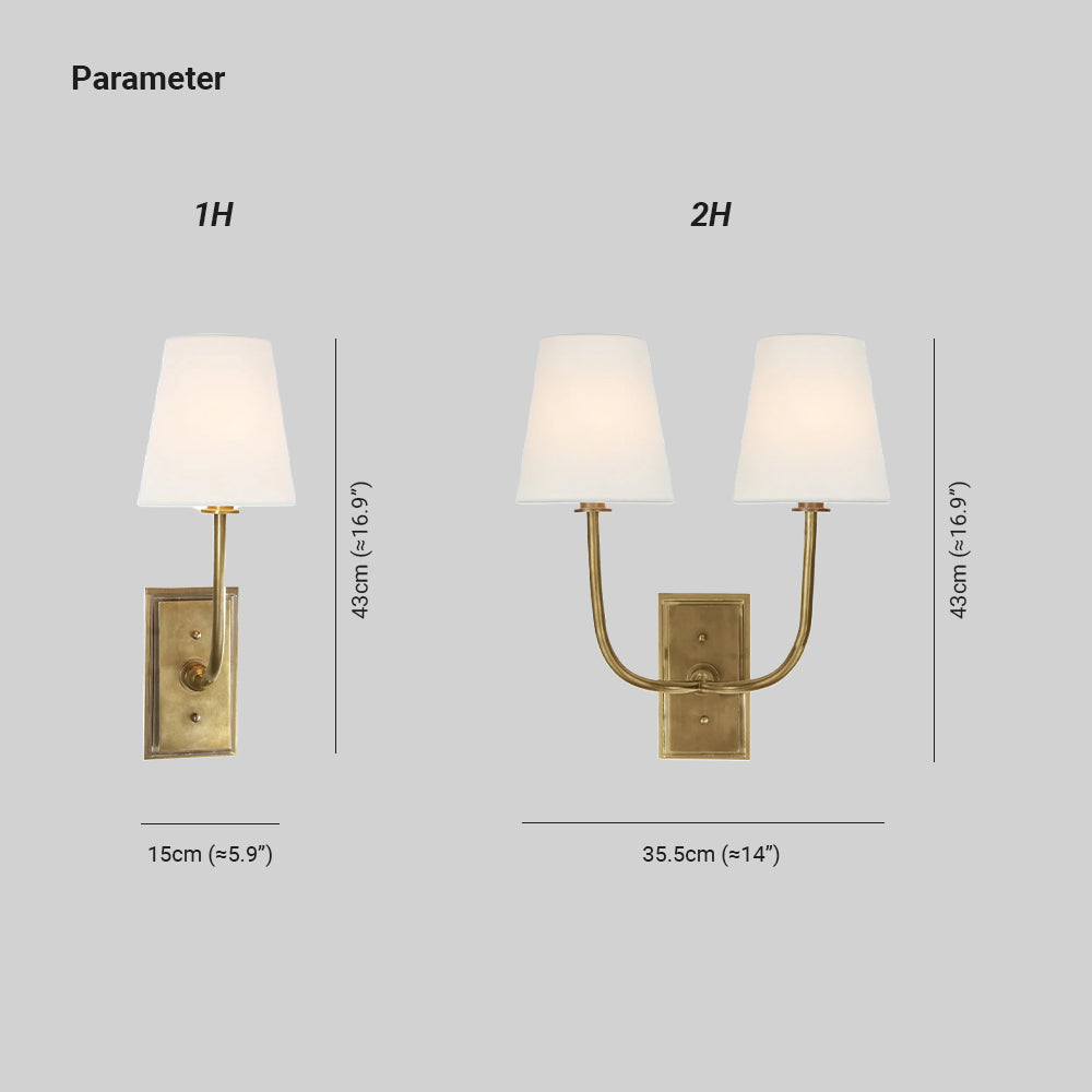 Esther Wall Lamp — Tapered Fabric Shade