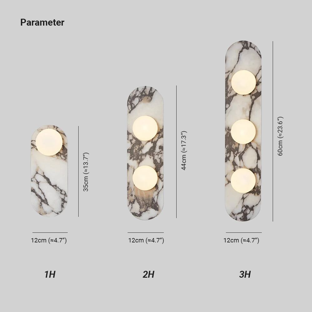 Lampada da parete Domil in marmo — design mid-century