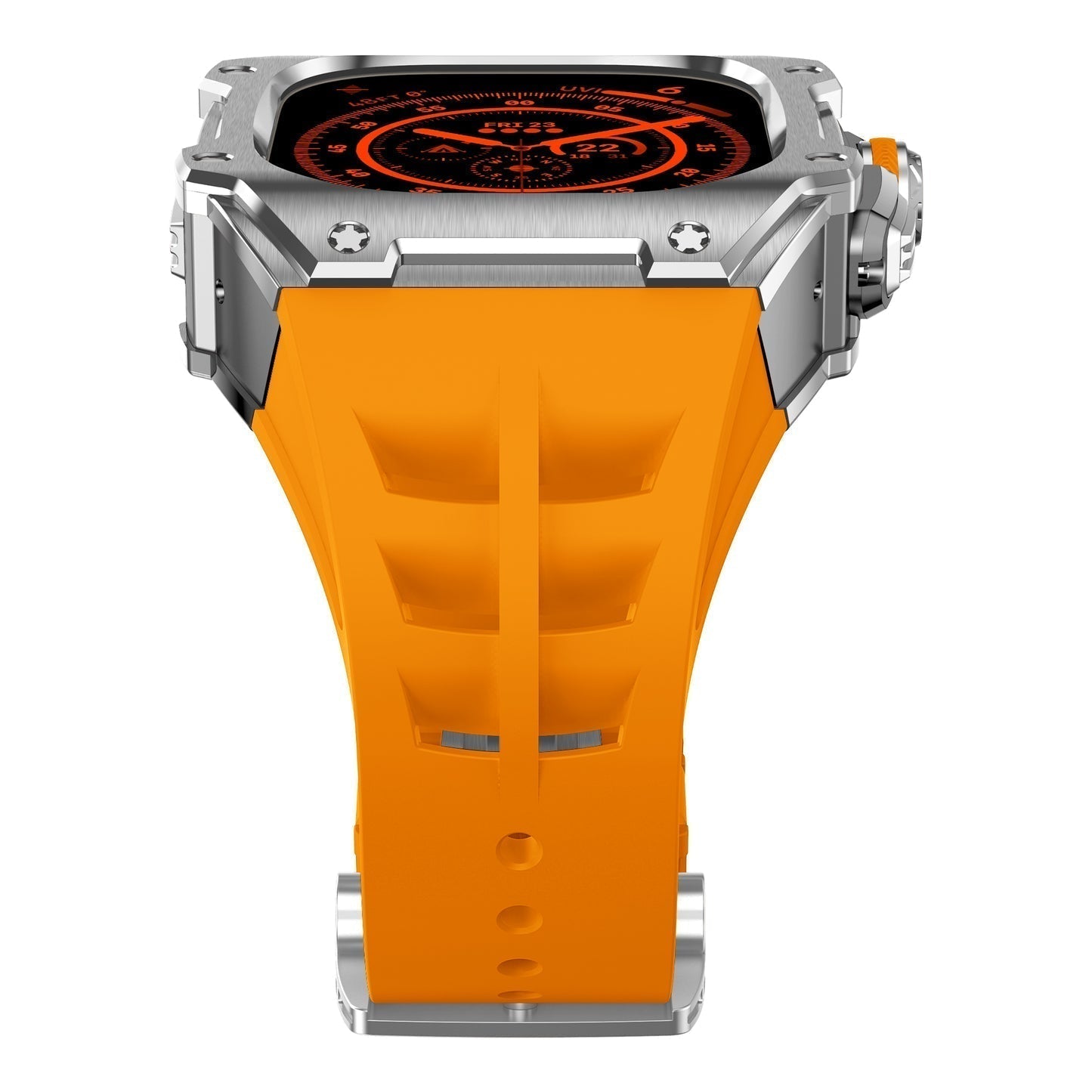 RM7015-serien - Sølv Vanguard rustfrit stål Apple Watch Ultra-etui