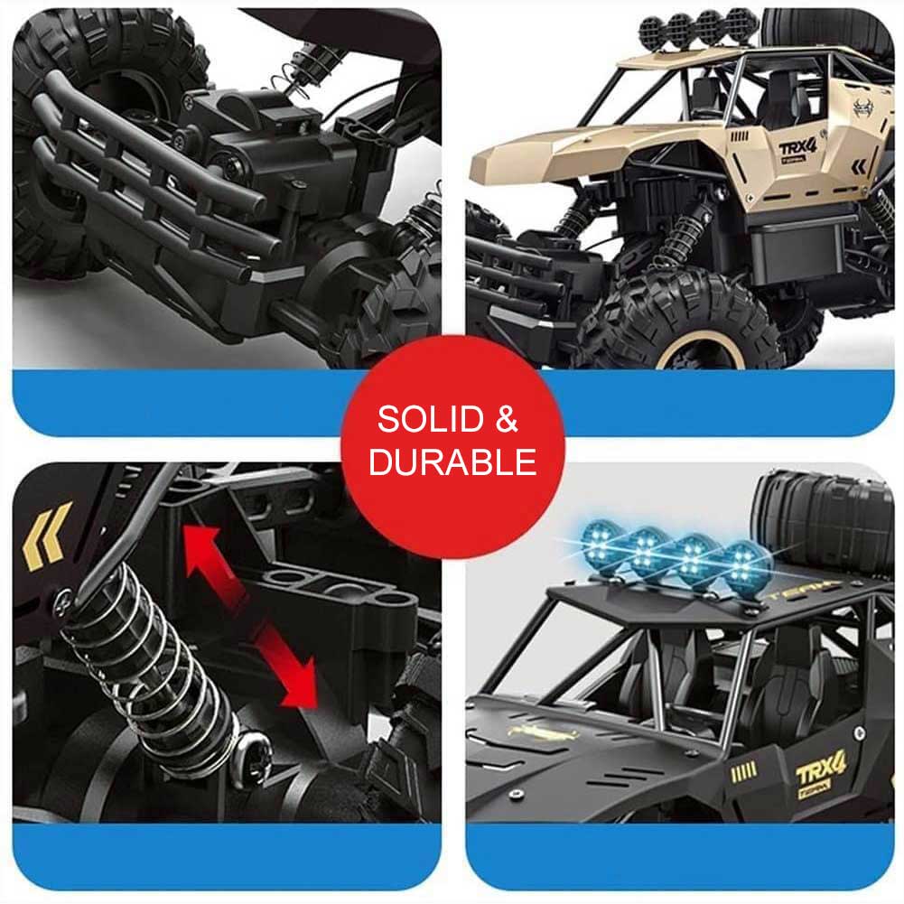 Monster truck teledirigido TrailRover 6WD con luces LED, hasta 52 km/h, potencia todoterreno