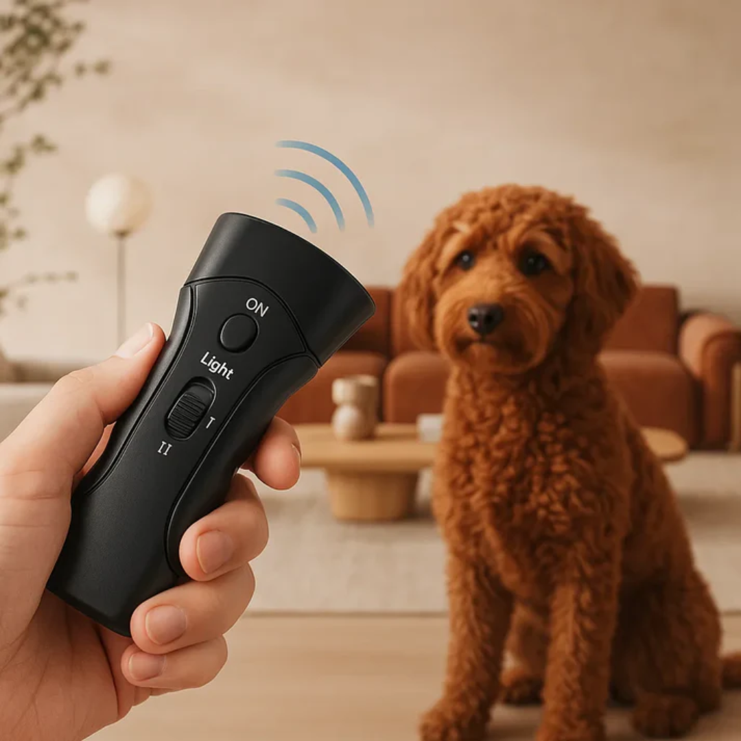 מכשיר לשליטה בנביחות אולטרסוני PawCalm לאילוף