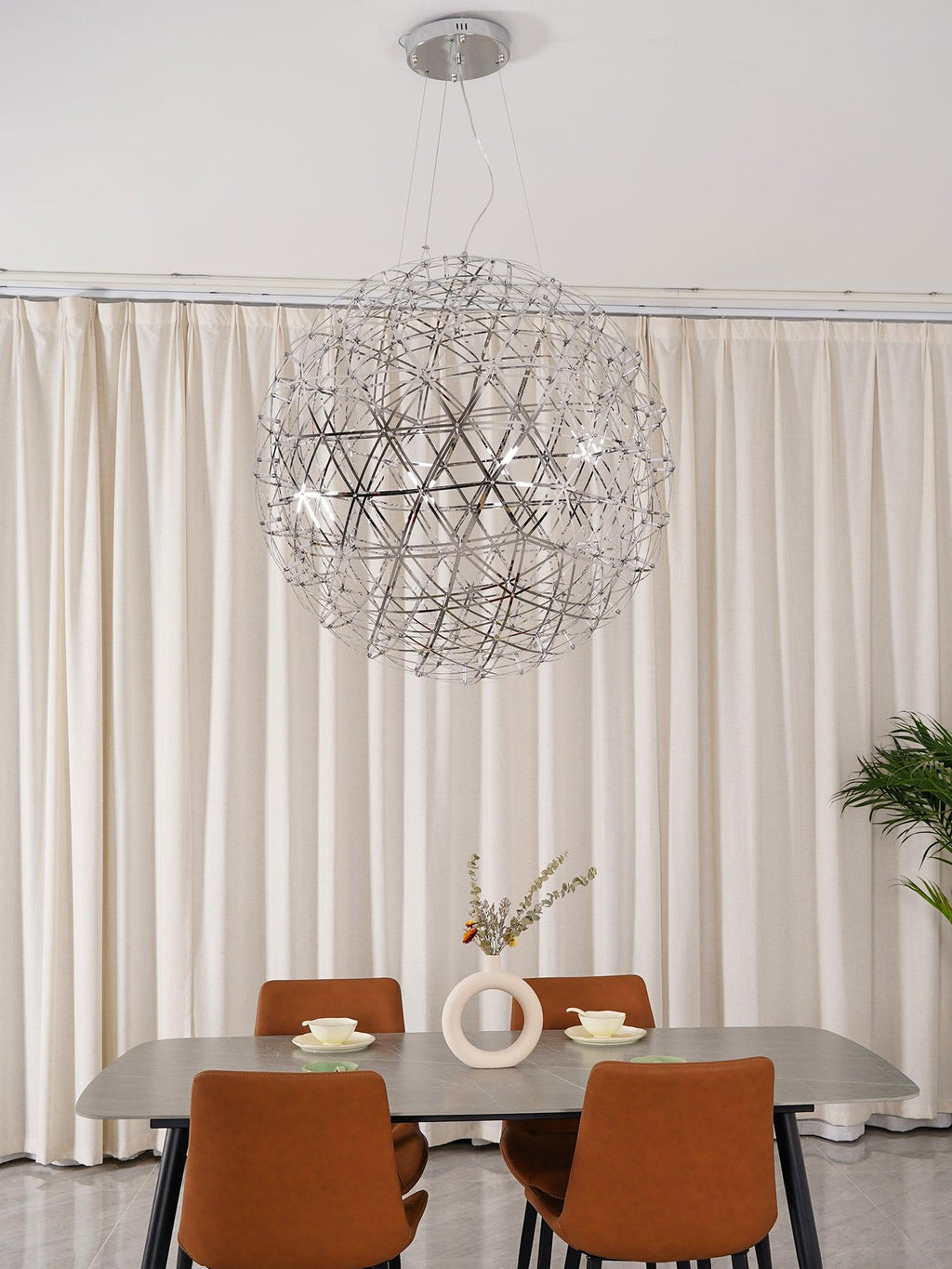 Spark Ball Pendant Light — Silver Finish